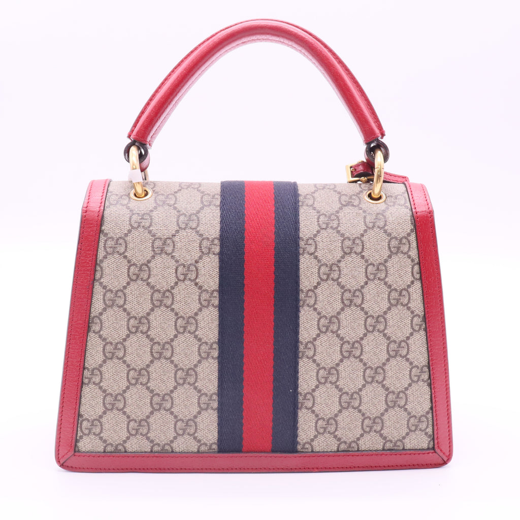 Gucci  GG Supreme Monogram Small Queen Margaret Top Handle Bag Red twins