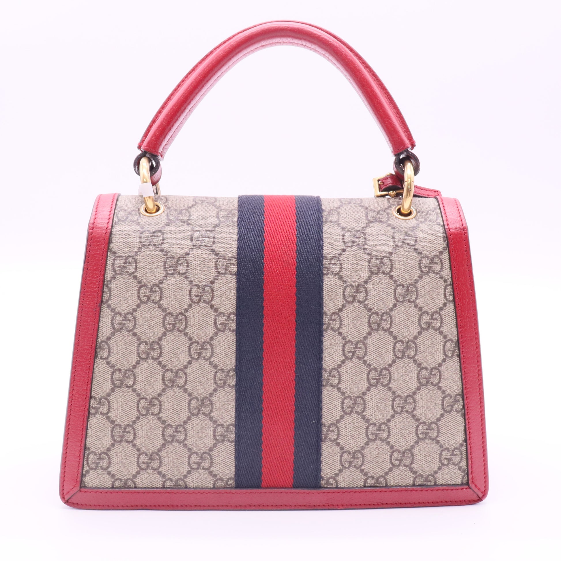Gucci  GG Supreme Monogram Small Queen Margaret Top Handle Bag Red twins