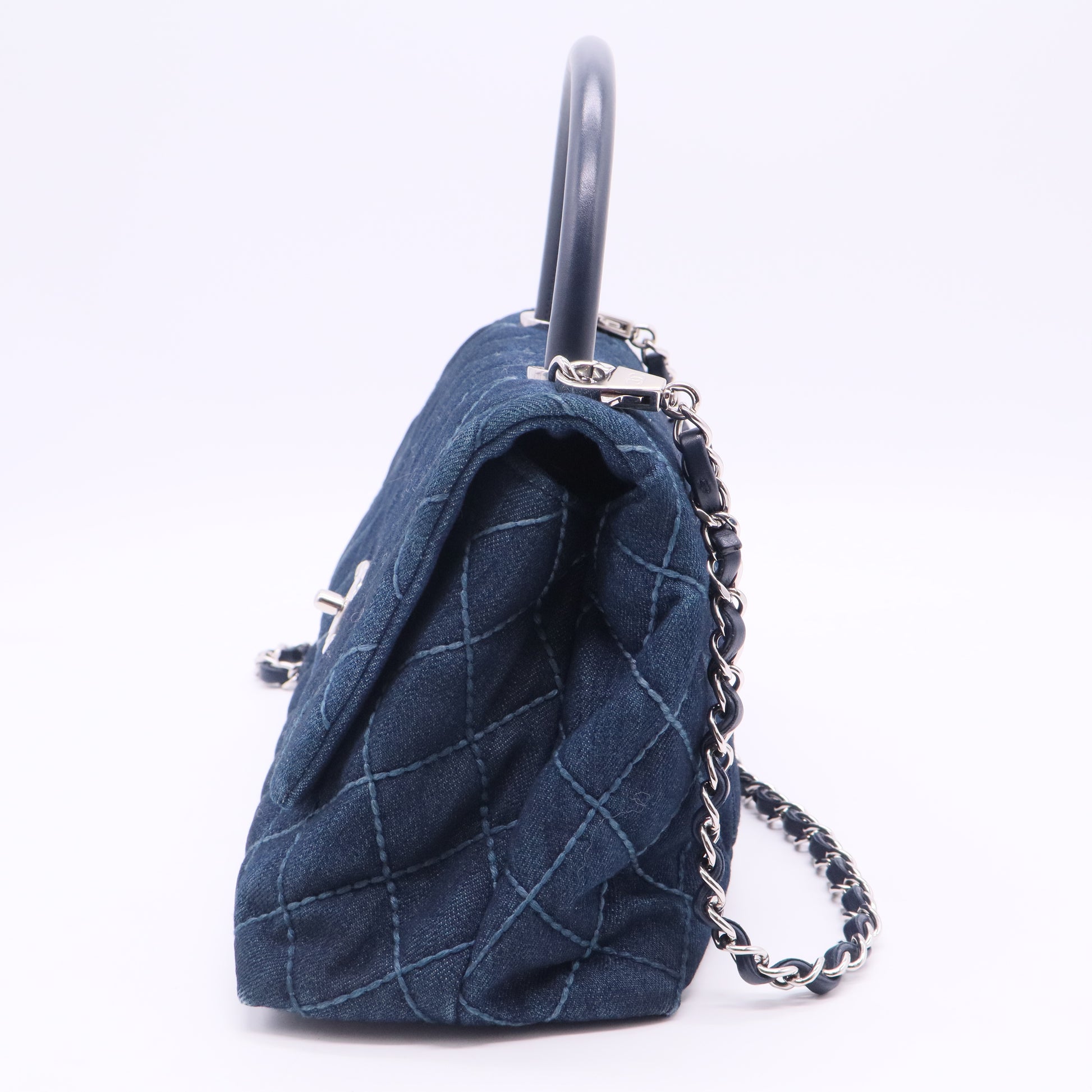 Coco Handle Denim/Leather Blue Small