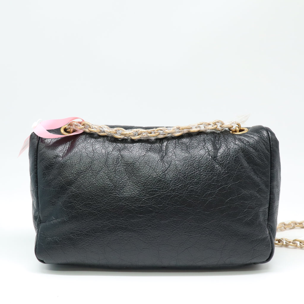 Balenciaga Arena Calfskin Large Monaco Chain Shoulder Bag Black Twins LDJ4312