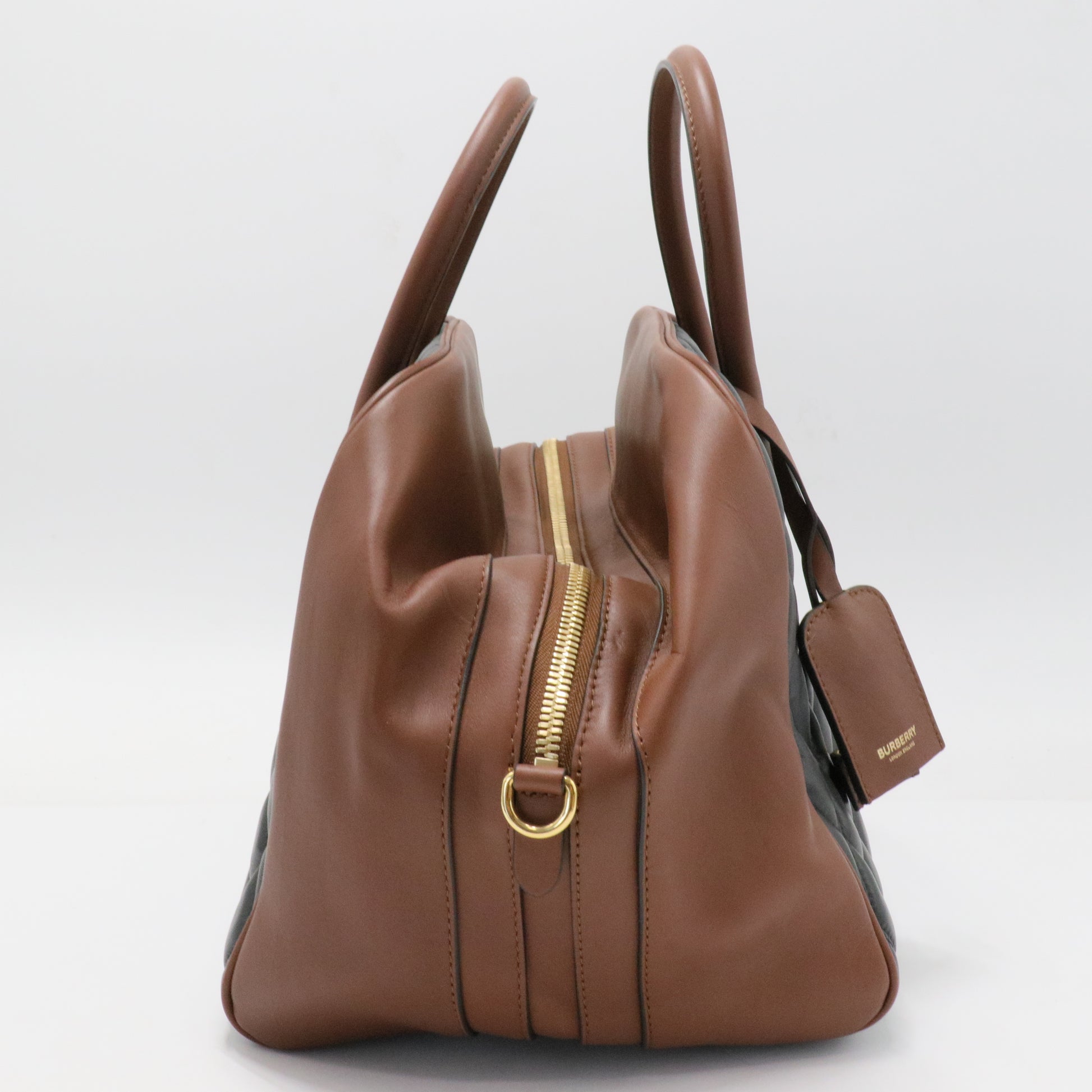 Handbag Burberry camel in leather