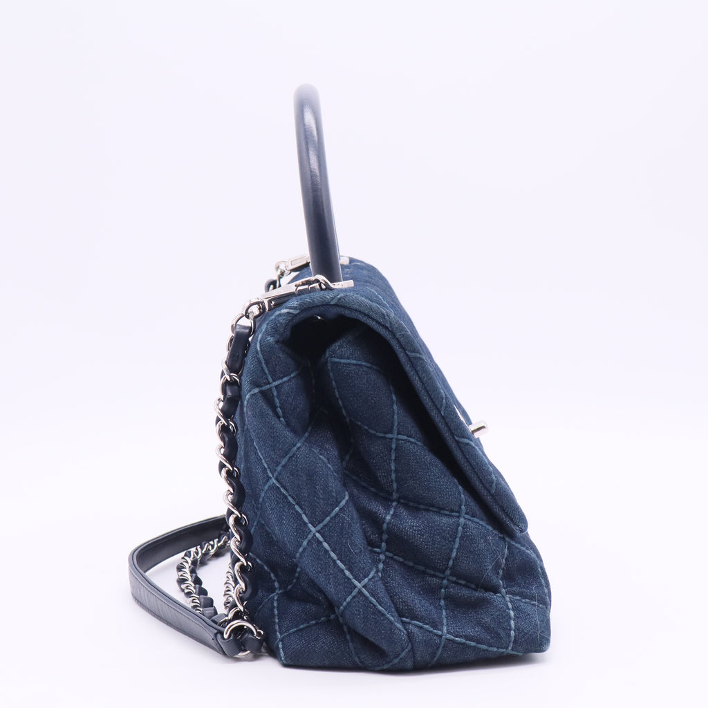 Coco Handle Denim/Leather Blue Small