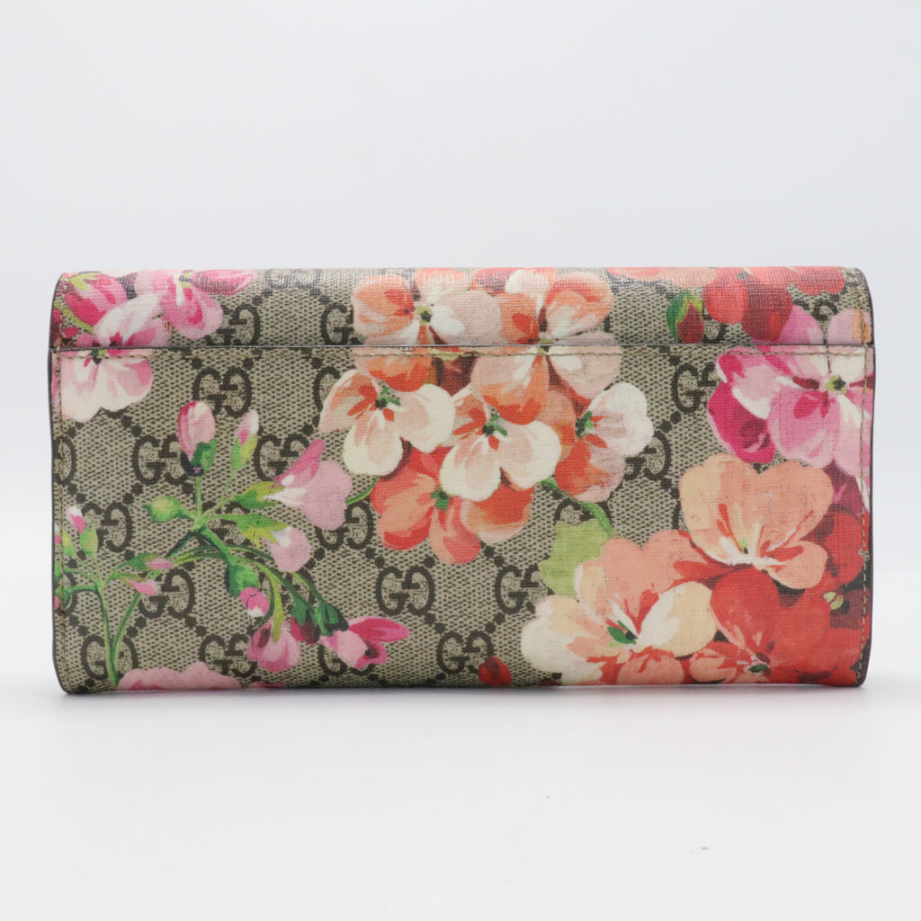 Continental Wallet Blooms Print GG Coated Canvas