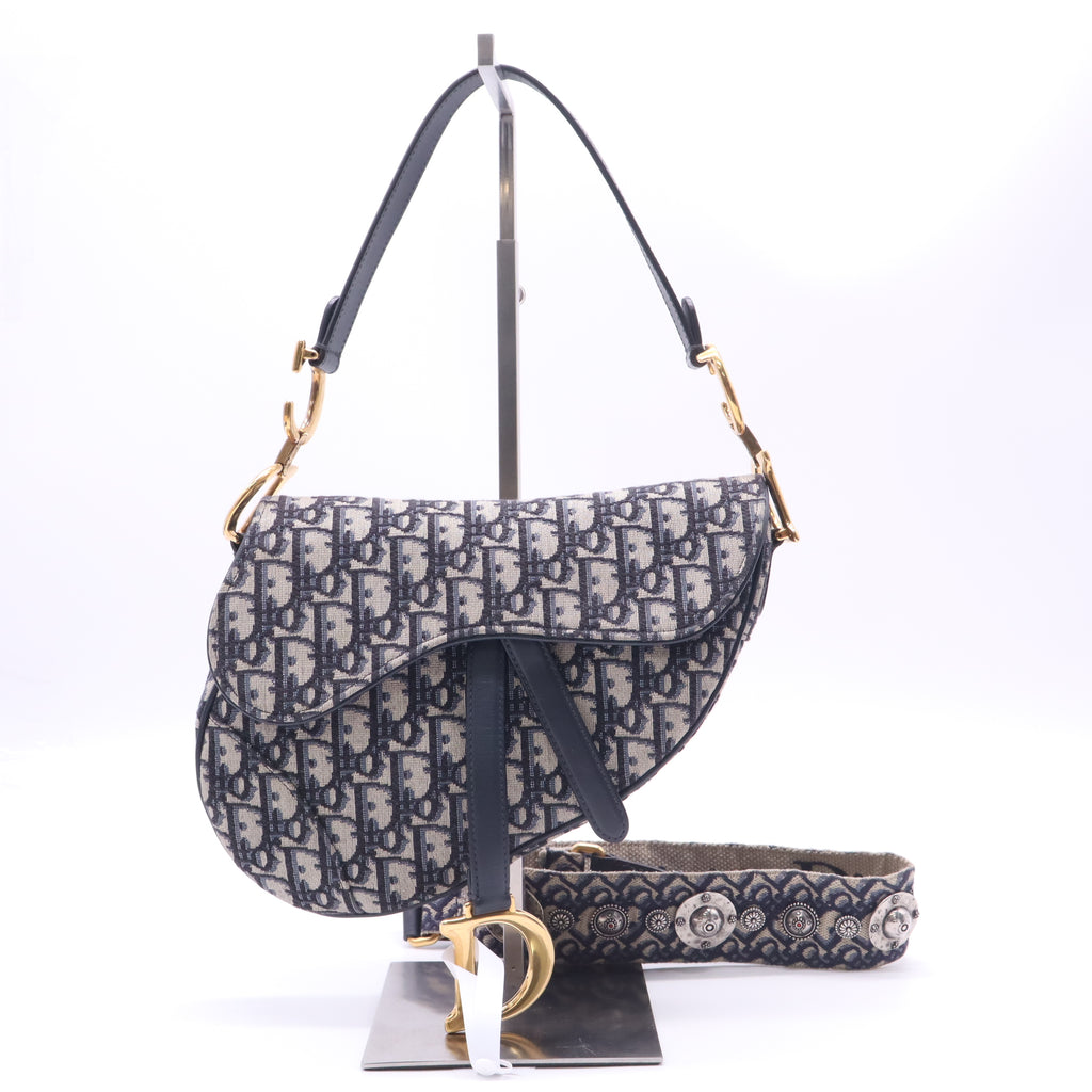 Christian Dior Saddle Handbag Oblique Canvas twins B23287