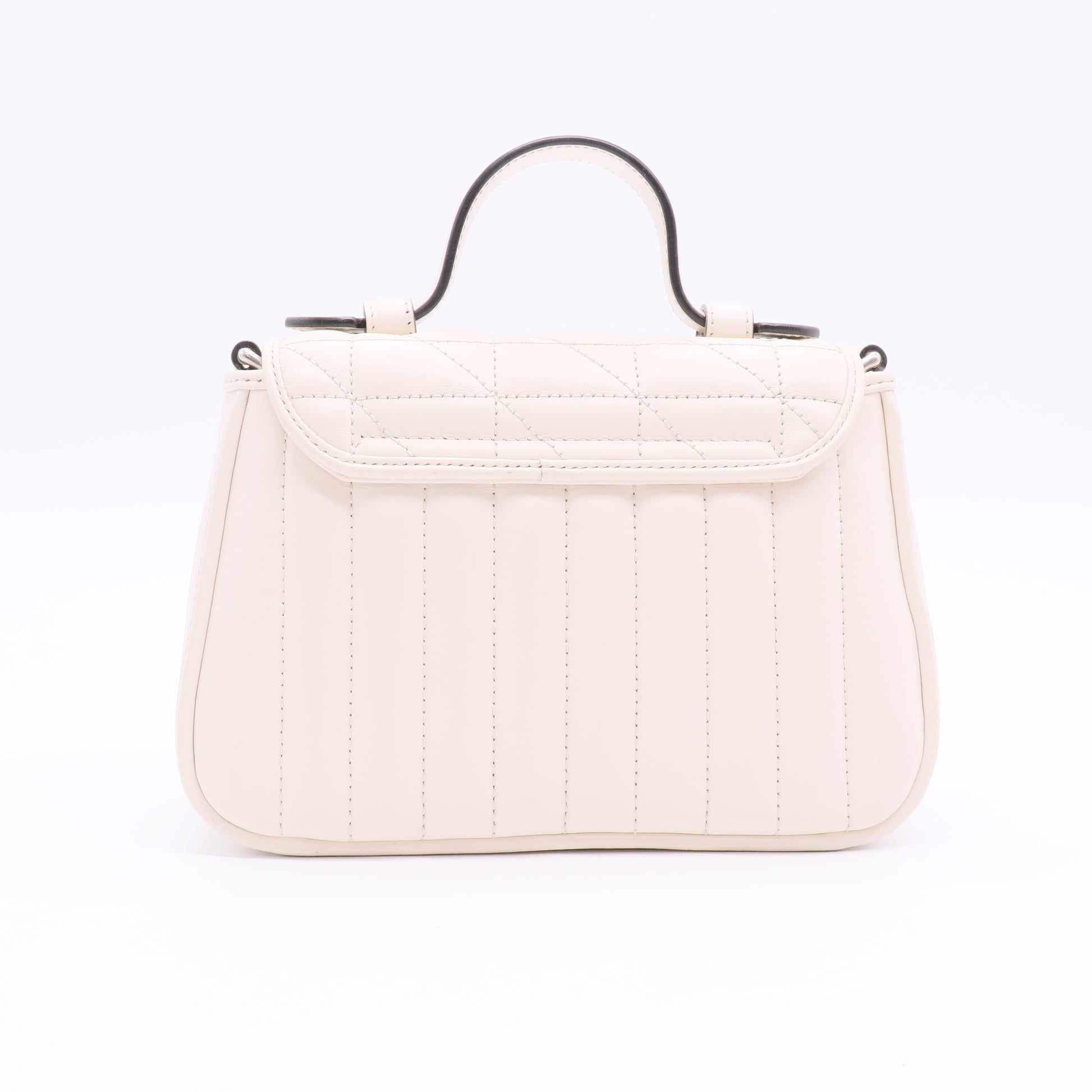 GG Marmont Top Handle Flap Bag Diagonal Quilted Leather Mini twins