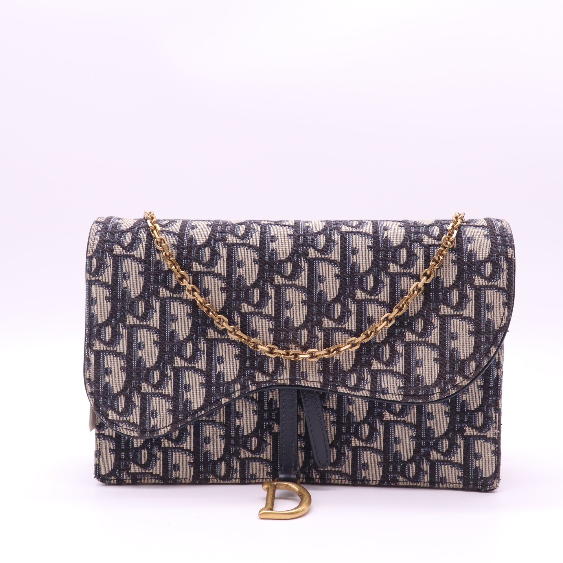 Saddle Pouch Wallet on Chain Oblique Canvas Twins LDJ4128