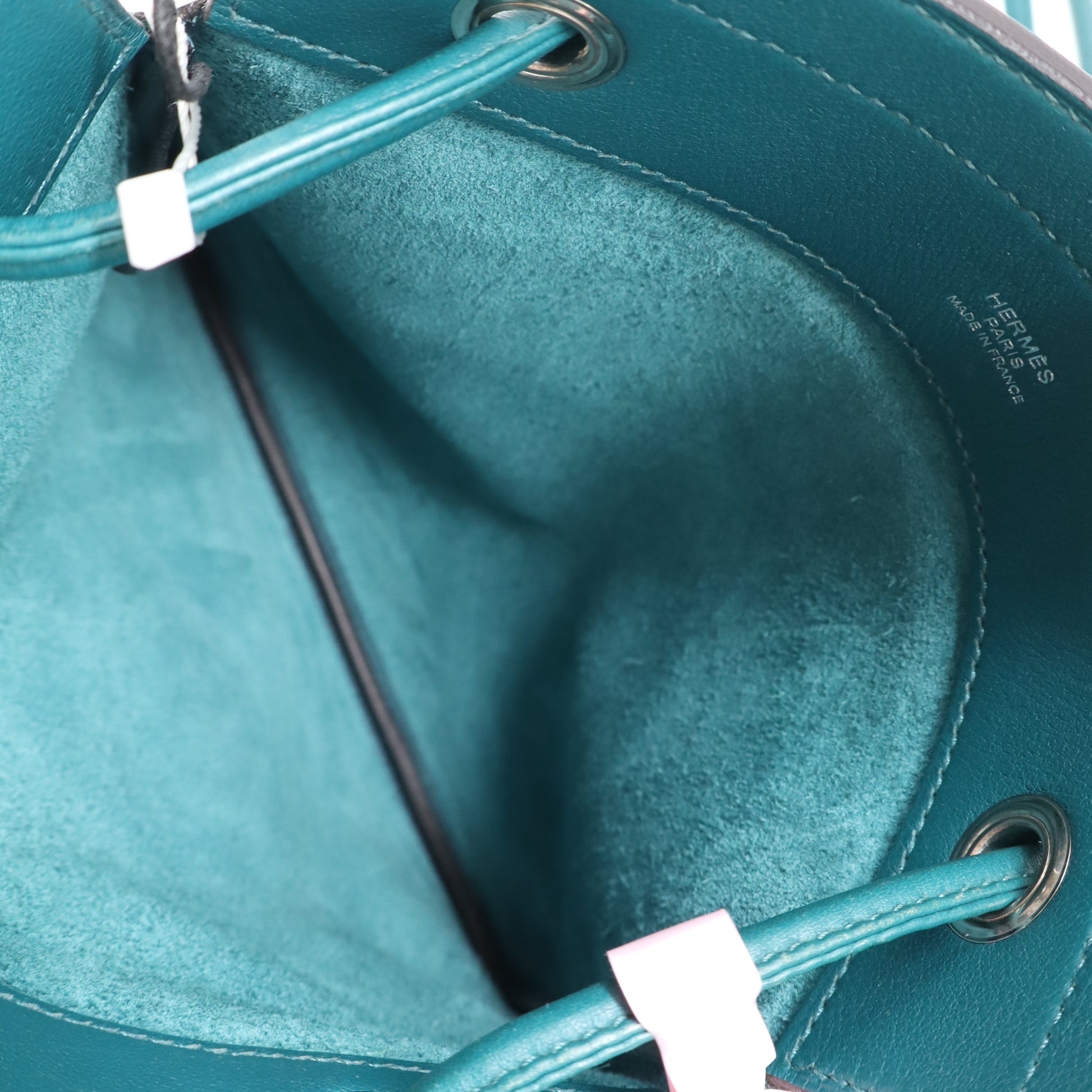 Hermes Milo Lambskin Swift Mini Aline Rouge H Teal Blue  LDJ4321
