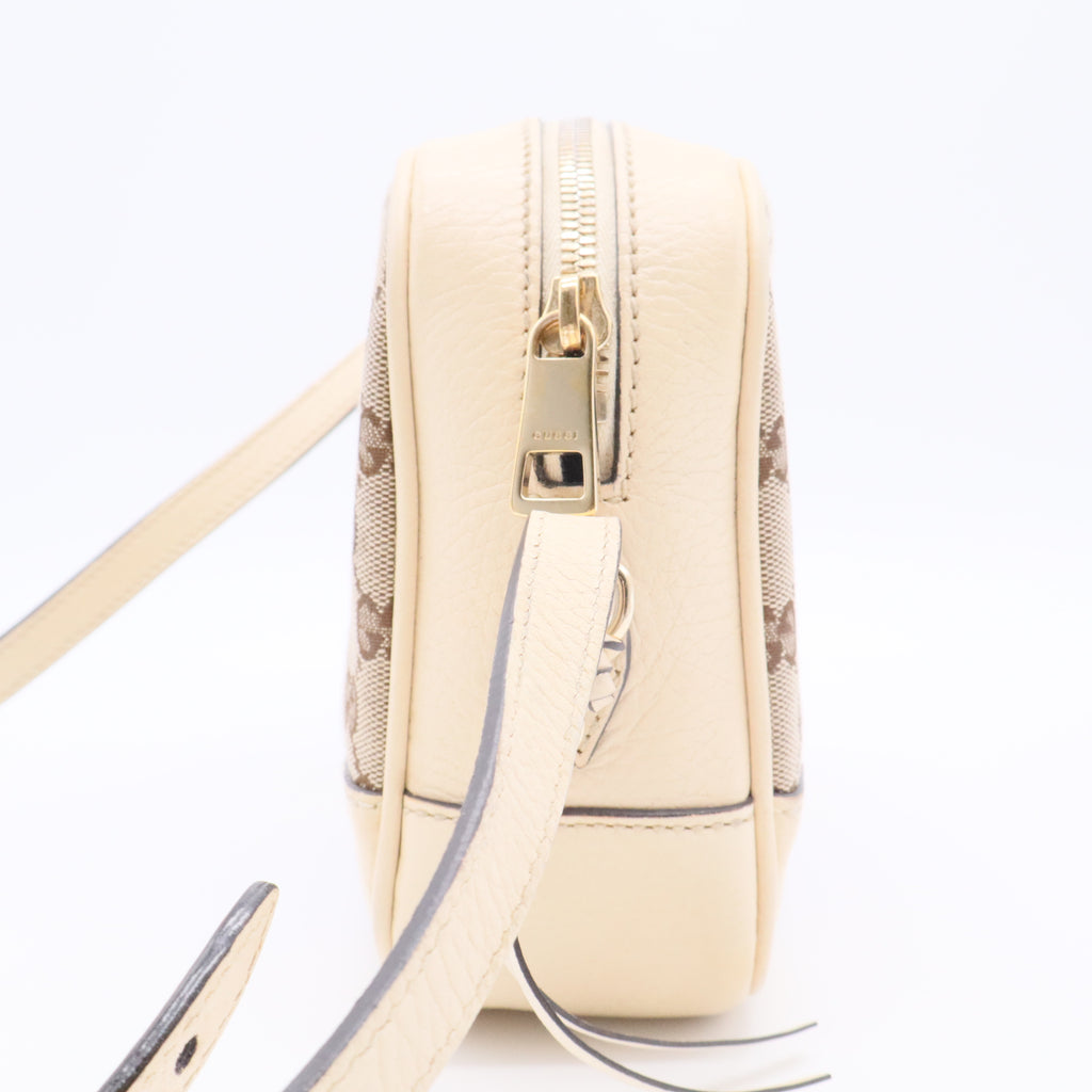 Monogram Dollar Calfskin Mini Bree Messenger Bag Beige Ebony Avoire