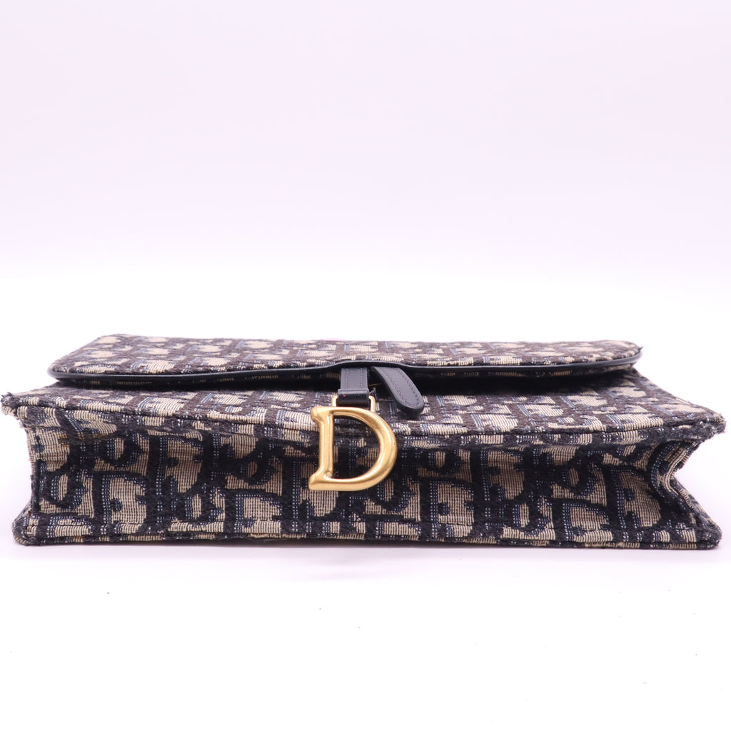 Saddle Pouch Wallet on Chain Oblique Canvas Twins LDJ4128