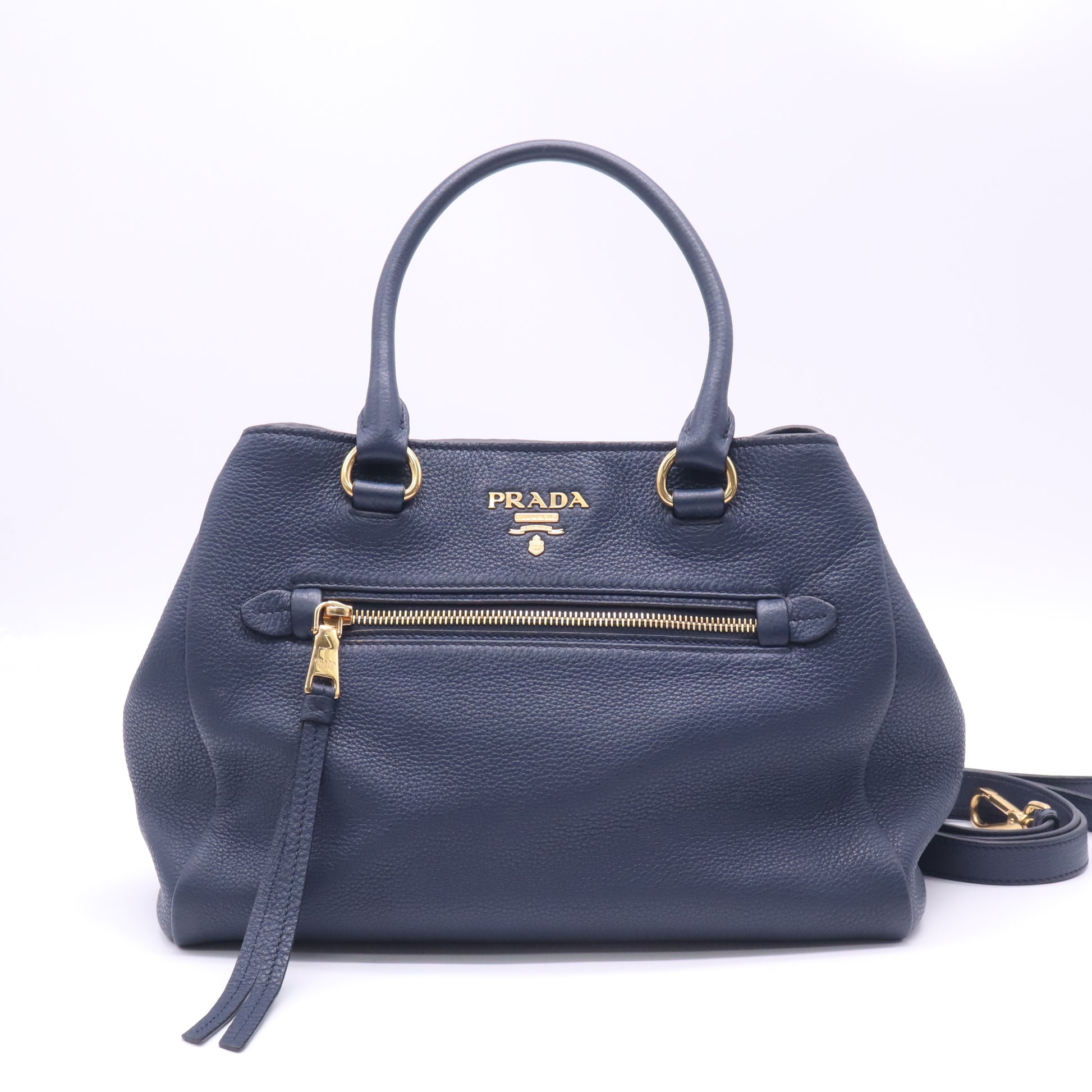 Prada Smeraldo Vitello Phenix Leather Tote Bag twins B23295