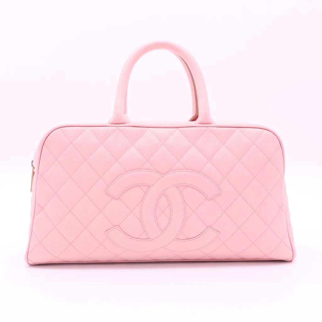 Chanel vintage pink bowling bag twins