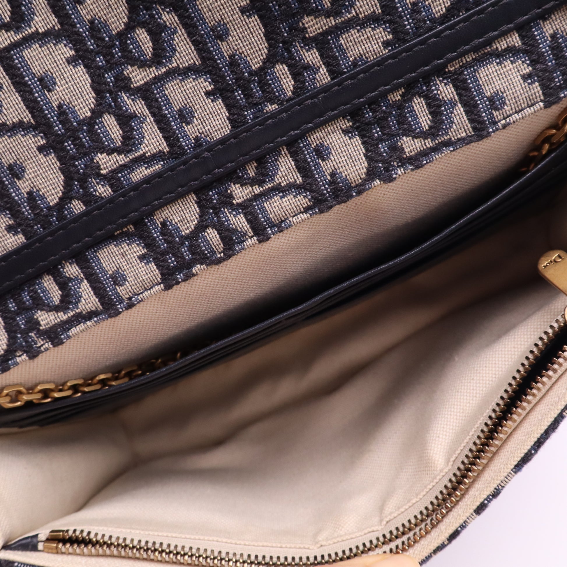 Saddle Pouch Wallet on Chain Oblique Canvas Twins LDJ4128
