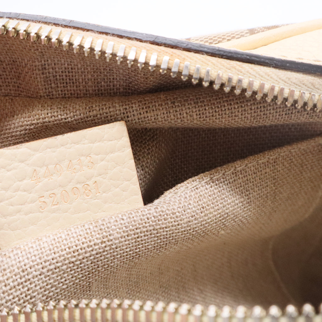 Monogram Dollar Calfskin Mini Bree Messenger Bag Beige Ebony Avoire