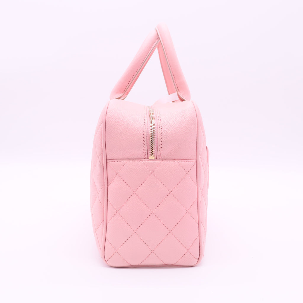 Chanel vintage pink bowling bag twins