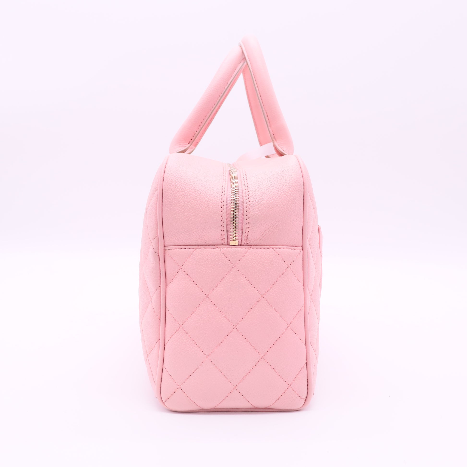 Chanel vintage pink bowling bag twins