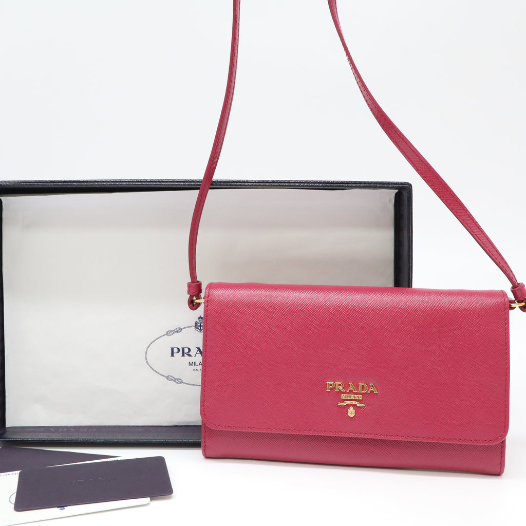 Wallet on Strap Saffiano Leather Small Twins B22497