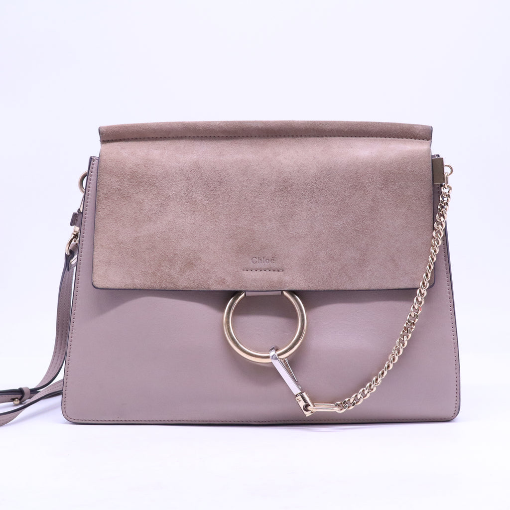 Motty Grey Leather/Suede Faye Medium Shoulder Bag B21091