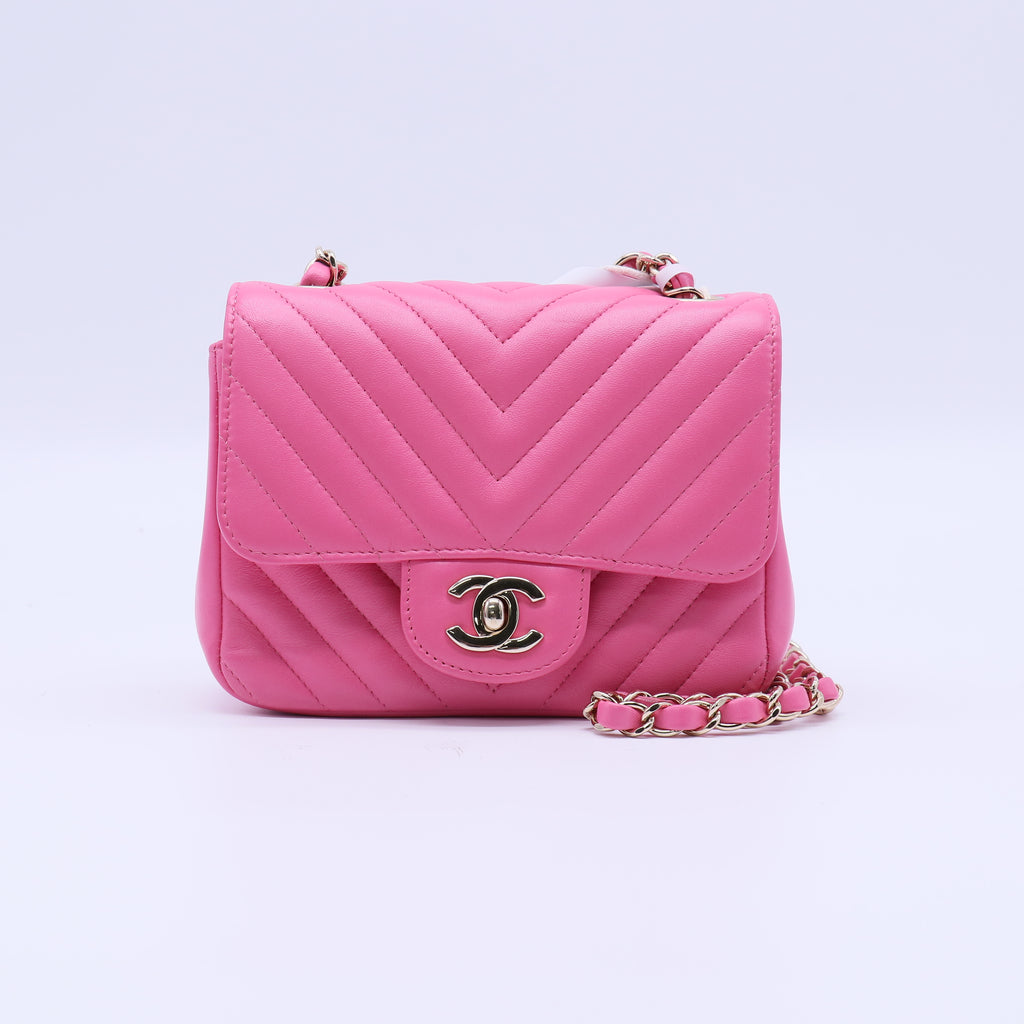 Chanel Classic Chevron Lambskin Mini Square Flap Bag B22148
