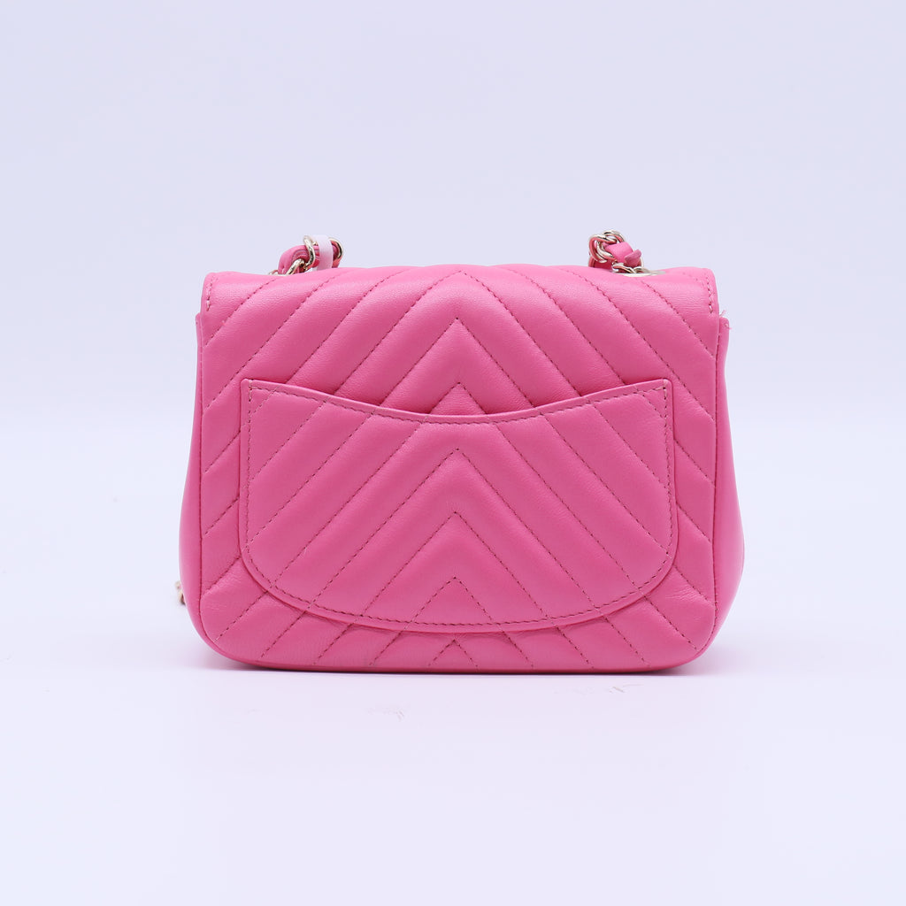 Chanel Classic Chevron Lambskin Mini Square Flap Bag B22148