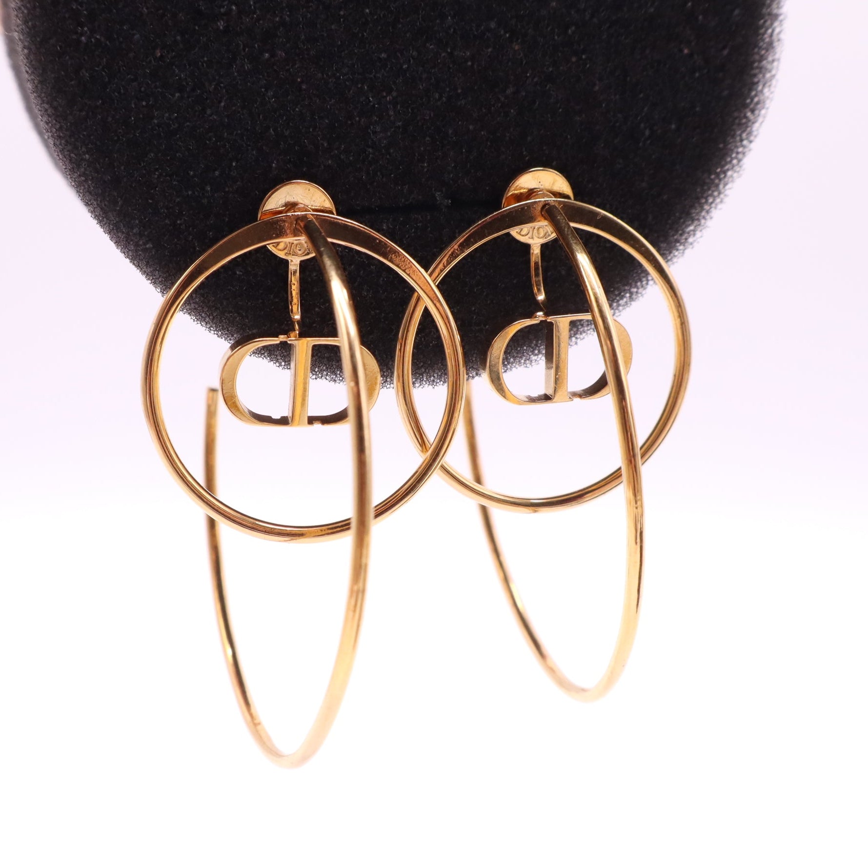 Christian Dior CD Hoop Drop Earrings Twins W21547