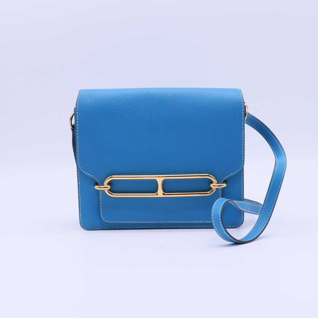 Hermes Grain d'H Sac Roulis 23 Bleu De Galice twins B22025