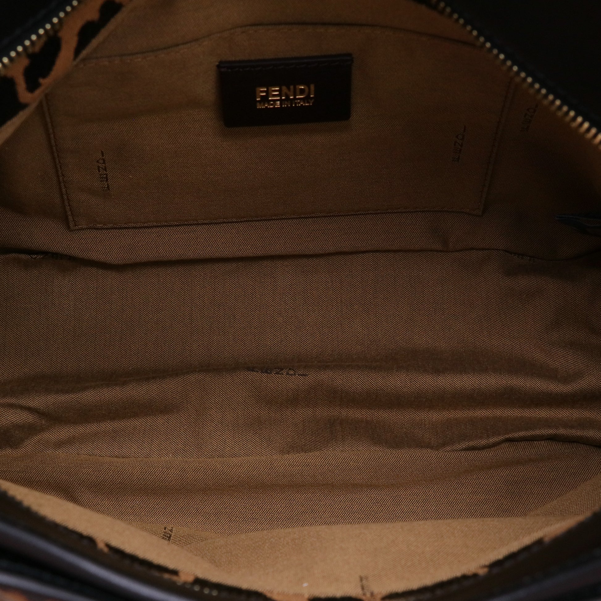Fendi Zucca Small Chef Shopping Tote Tobacco Moro twins B24085