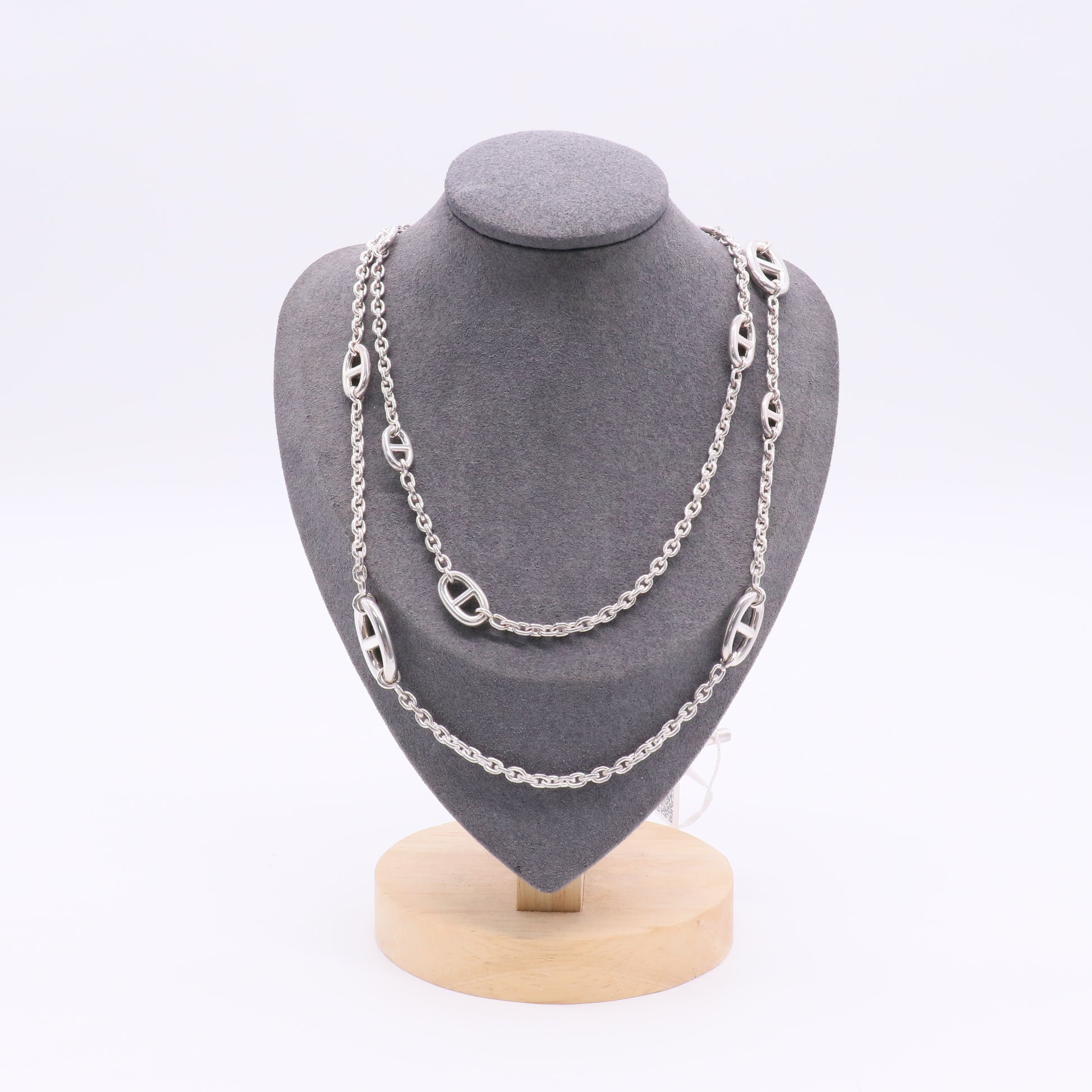 Hermes  Sterling Silver Farandole Necklace twins