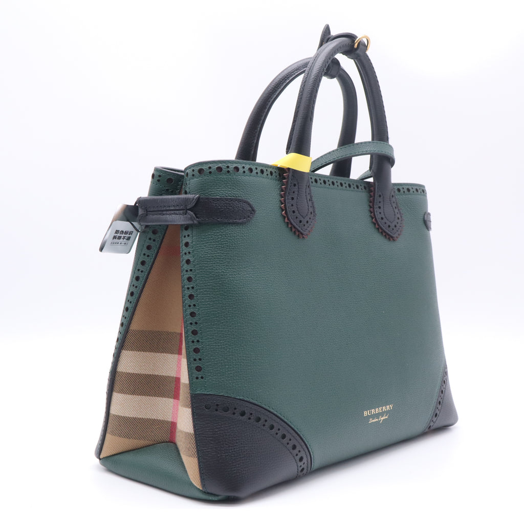 Burberry Brogues Banner Tote Leather and House Check Twins B23384
