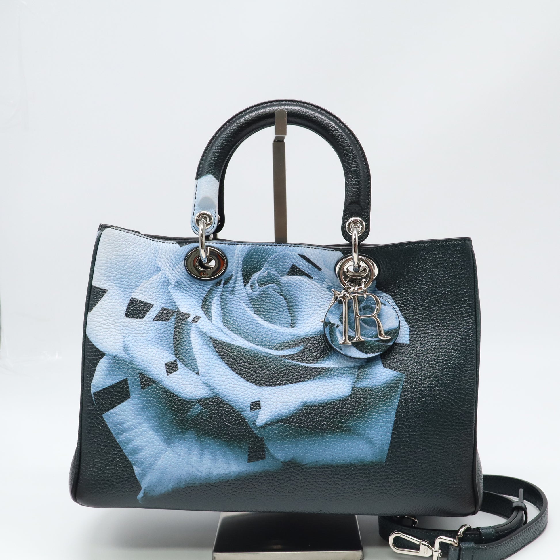 Christian Dior Bullcalf Small Printed Flower Diorissimo Twins B22385