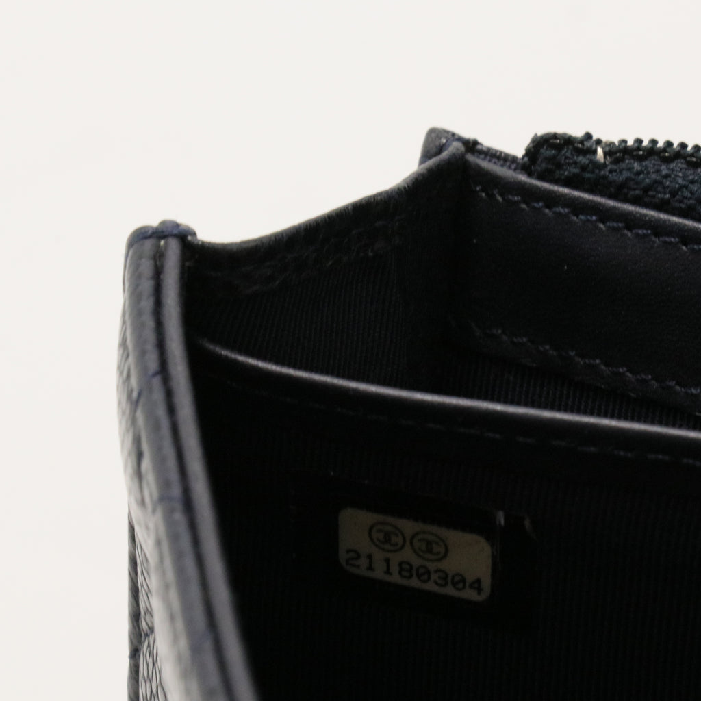 Caviar Quilted Large Gusset Flap Wallet Black