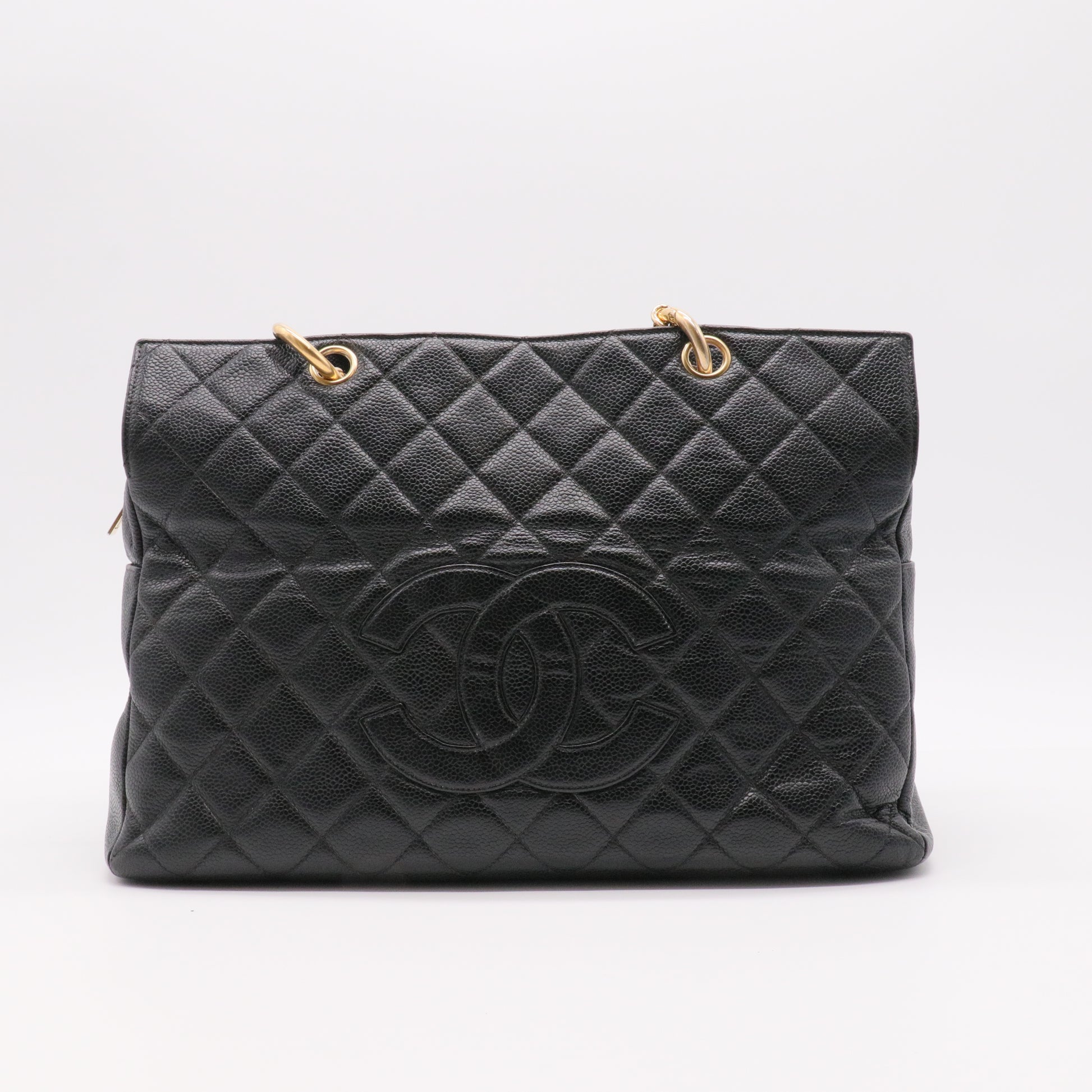 Grand Timeless Shopping Tote Quilted Caviar twins
