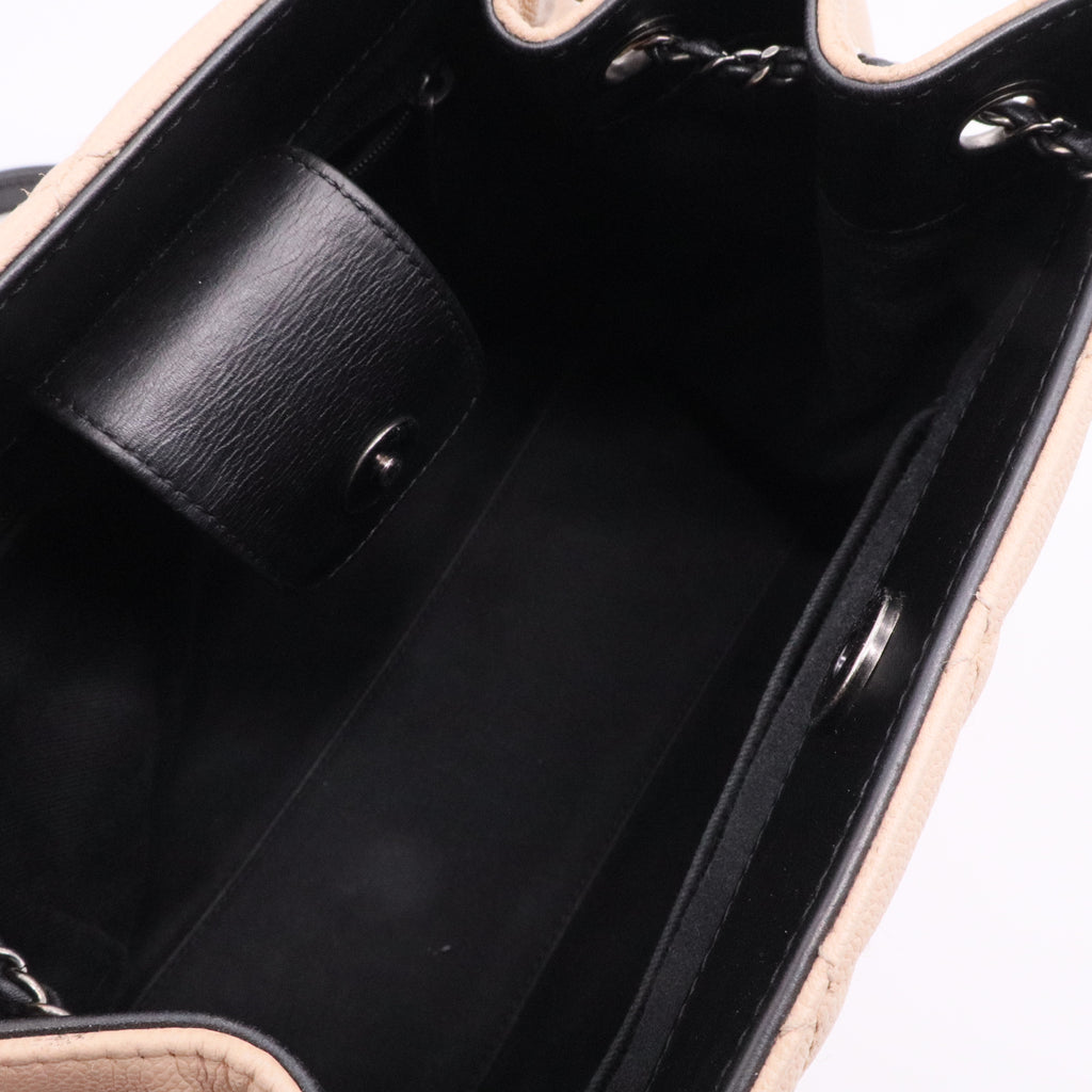 Chanel  Caviar Quilted Medium CC Bucket Bag Beige twins