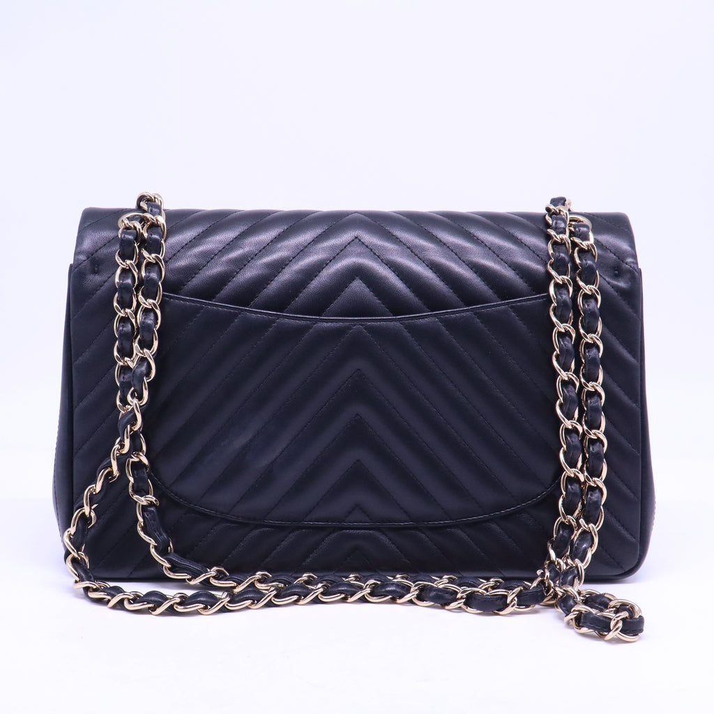 Classic Double Flap Bag Chevron Lambskin Jumbo B21363