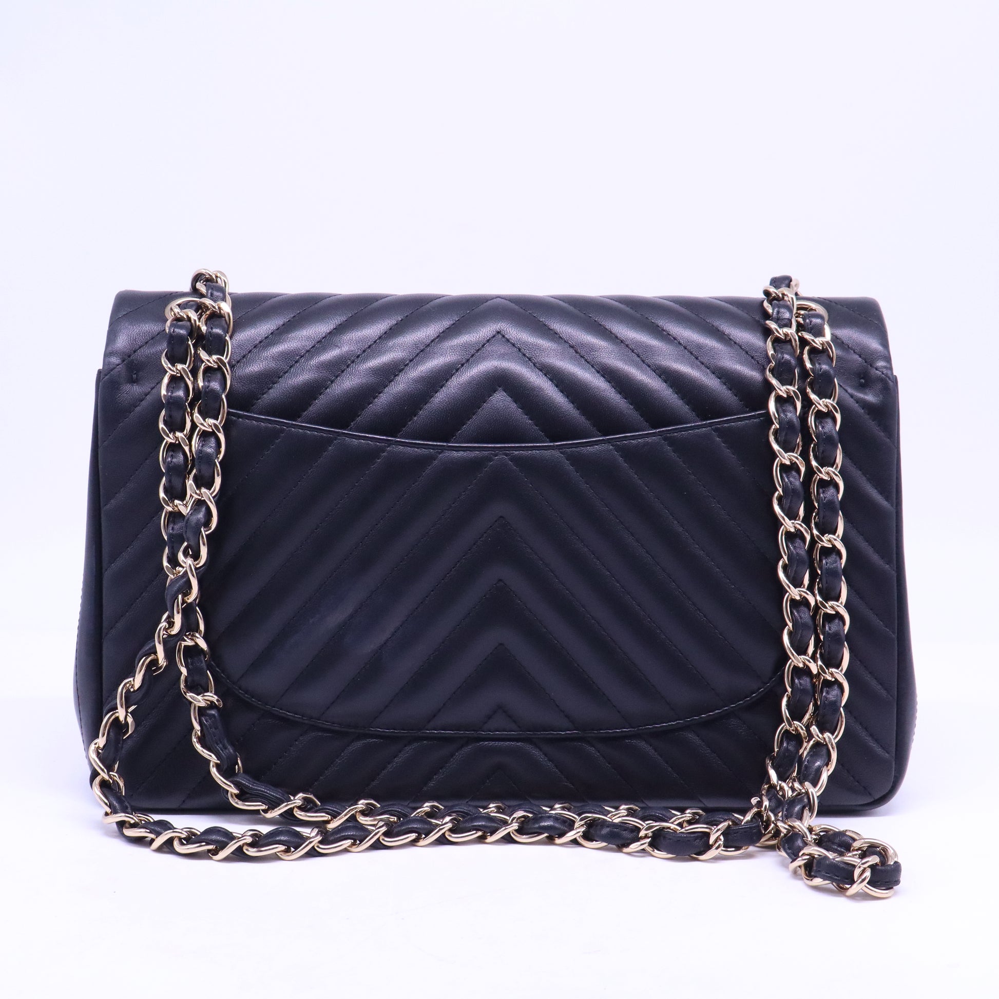 Classic Double Flap Bag Chevron Lambskin Jumbo B21363