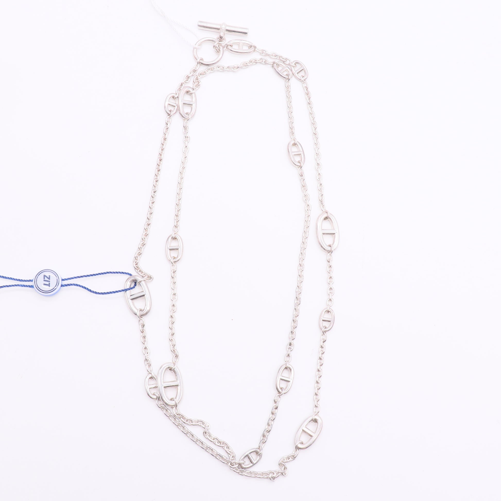 Hermes  Sterling Silver Farandole Necklace twins