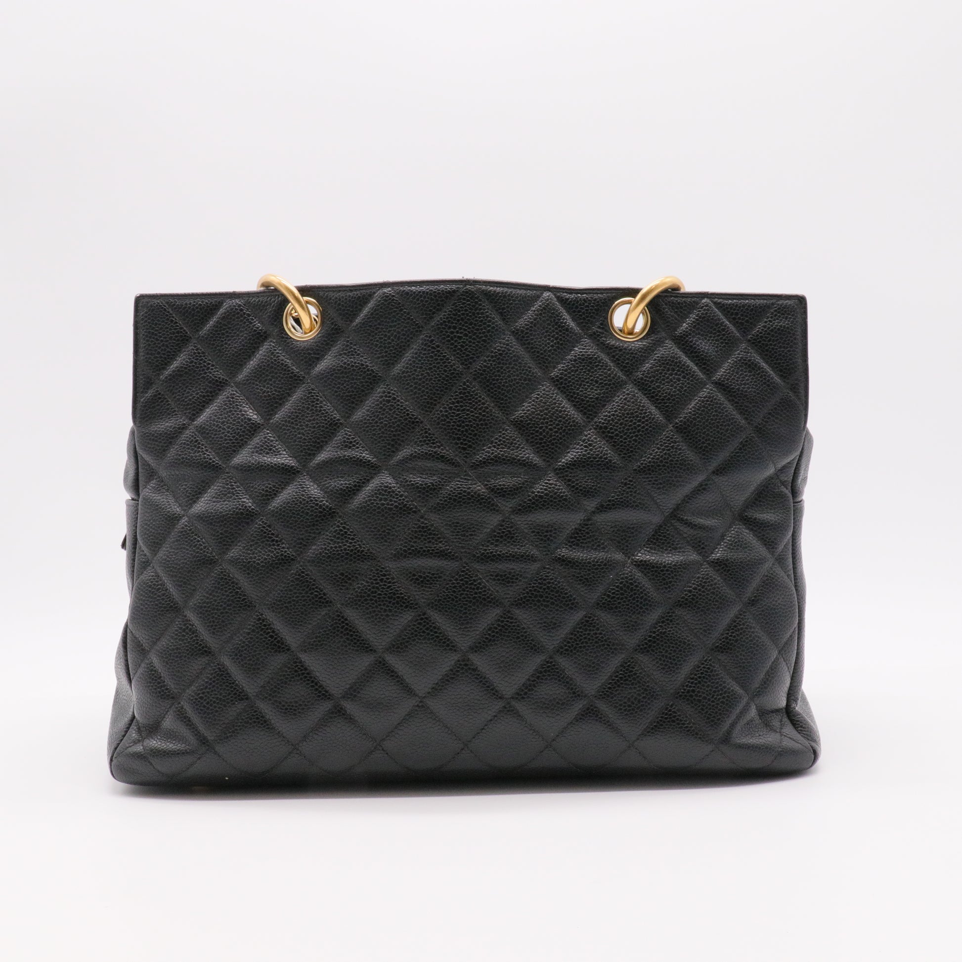 Grand Timeless Shopping Tote Quilted Caviar twins