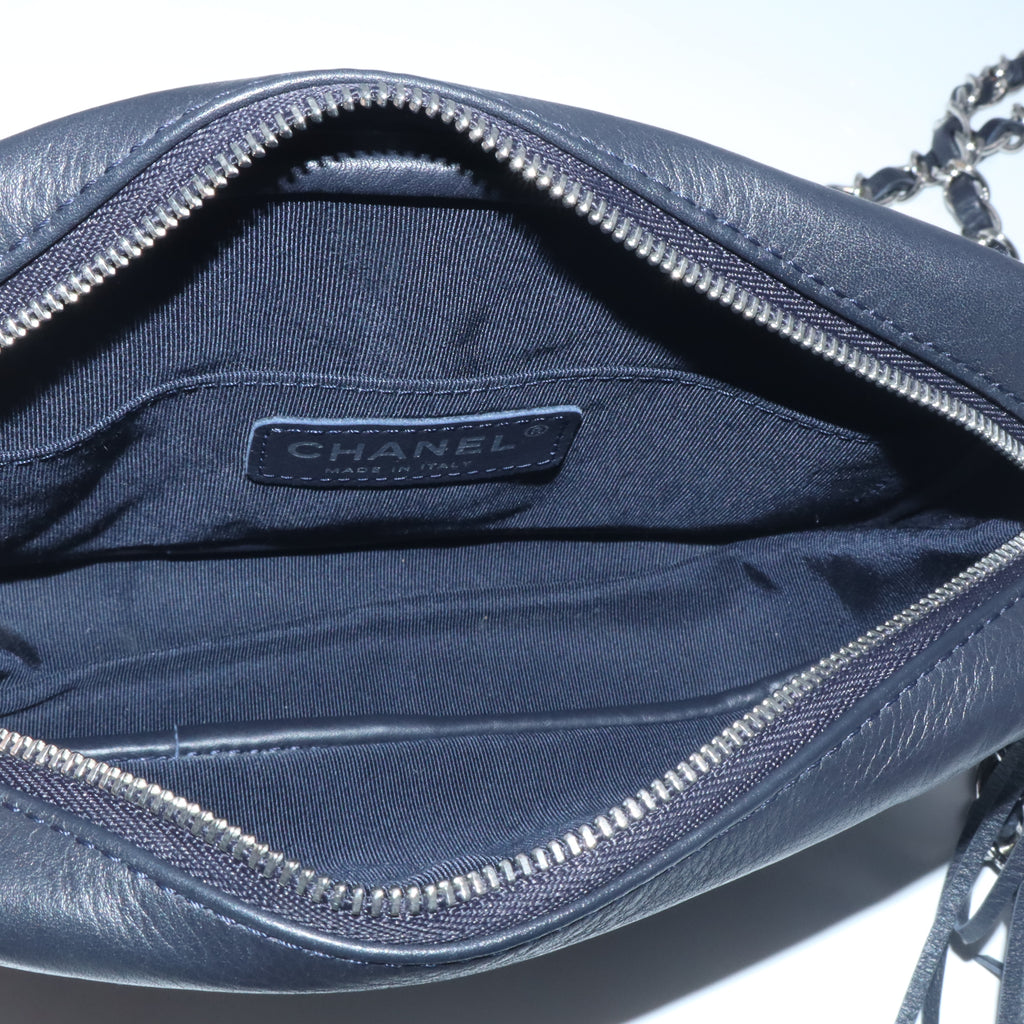 CC Tassel Camera Bag Diagonal Chevron Calfskin Mini B23993