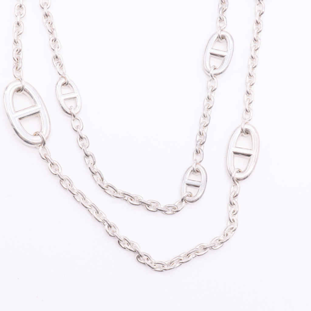 Hermes  Sterling Silver Farandole Necklace twins