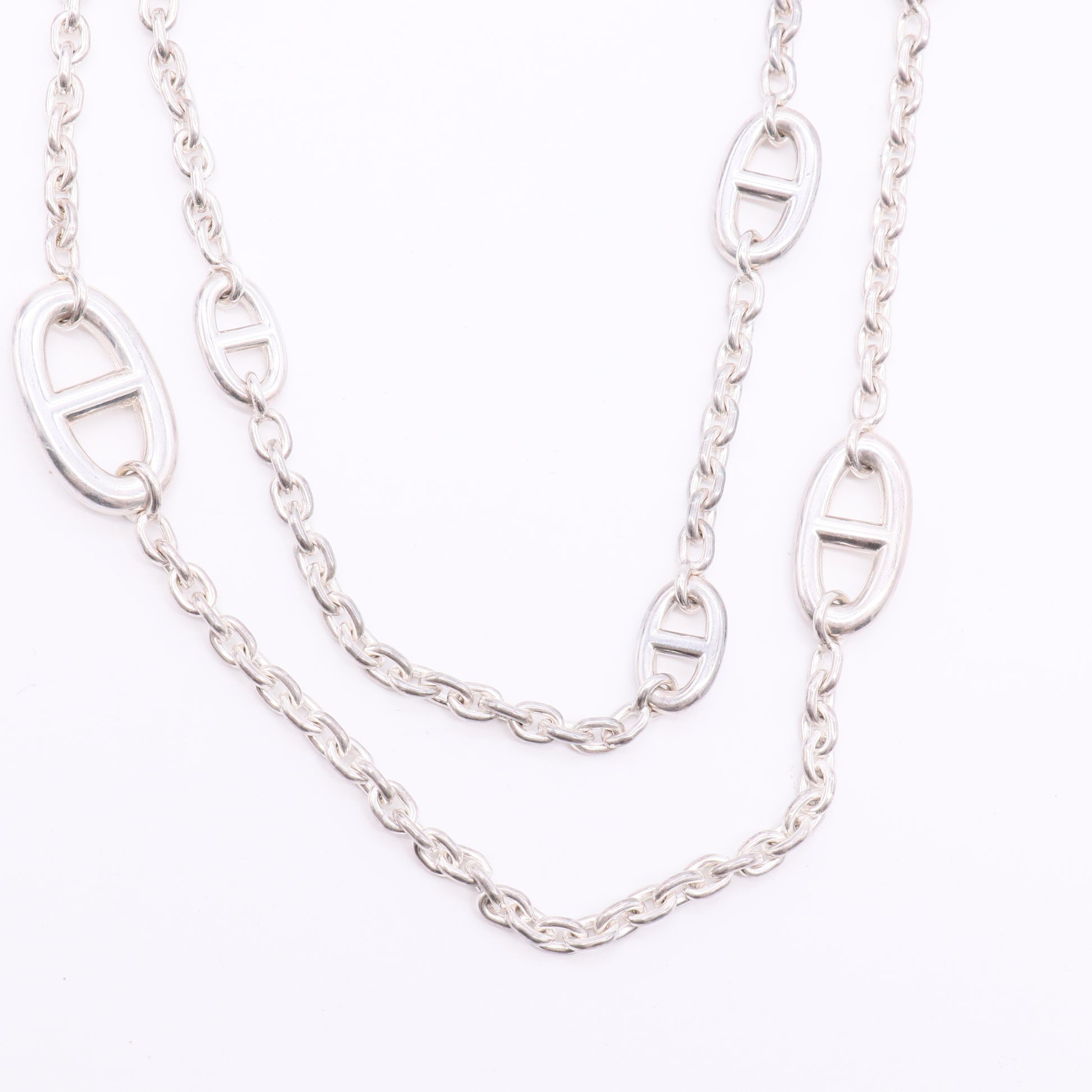 Hermes  Sterling Silver Farandole Necklace twins
