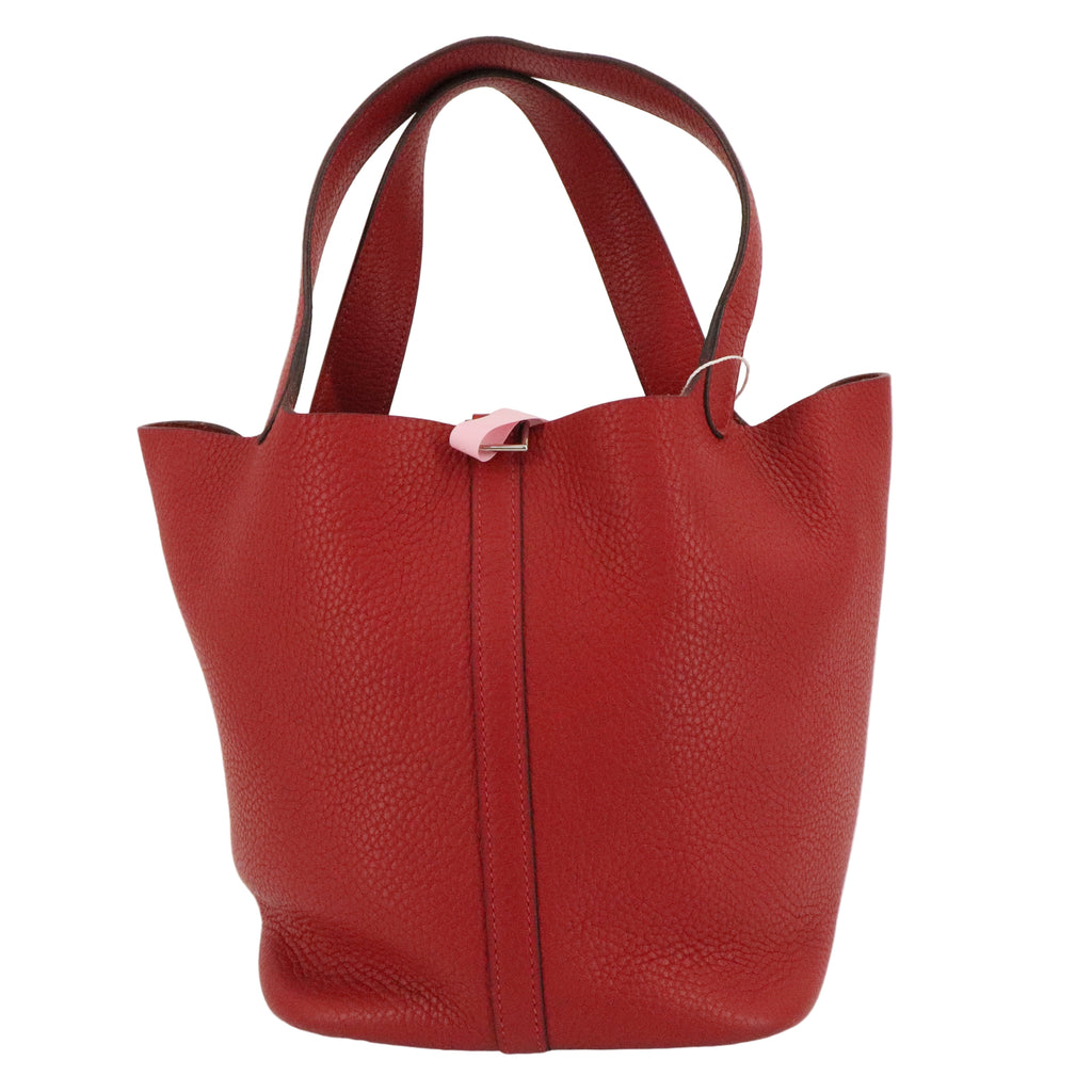 Picotin Lock 18 Clemence Leather Bucket Bag twins