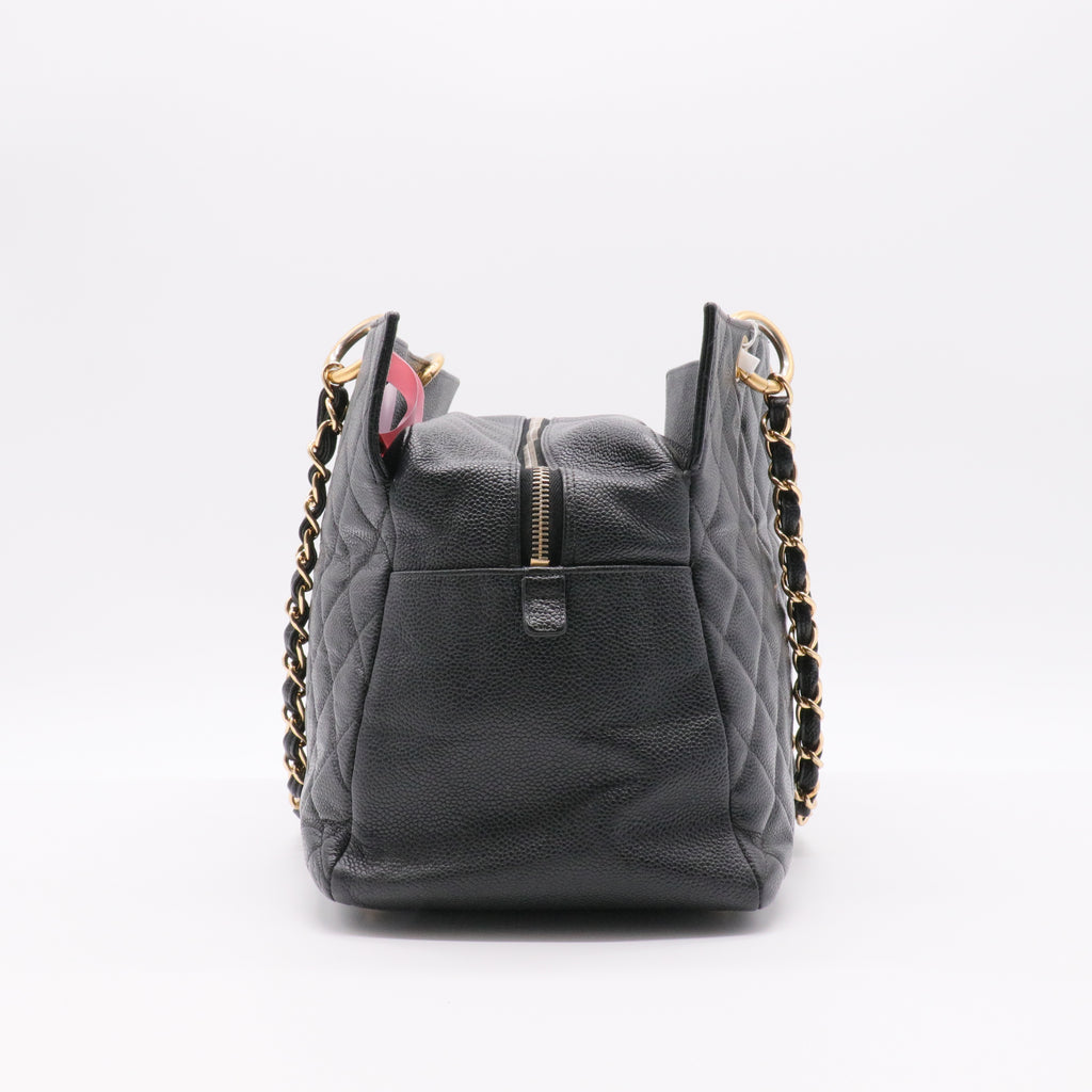 Grand Timeless Shopping Tote Quilted Caviar twins