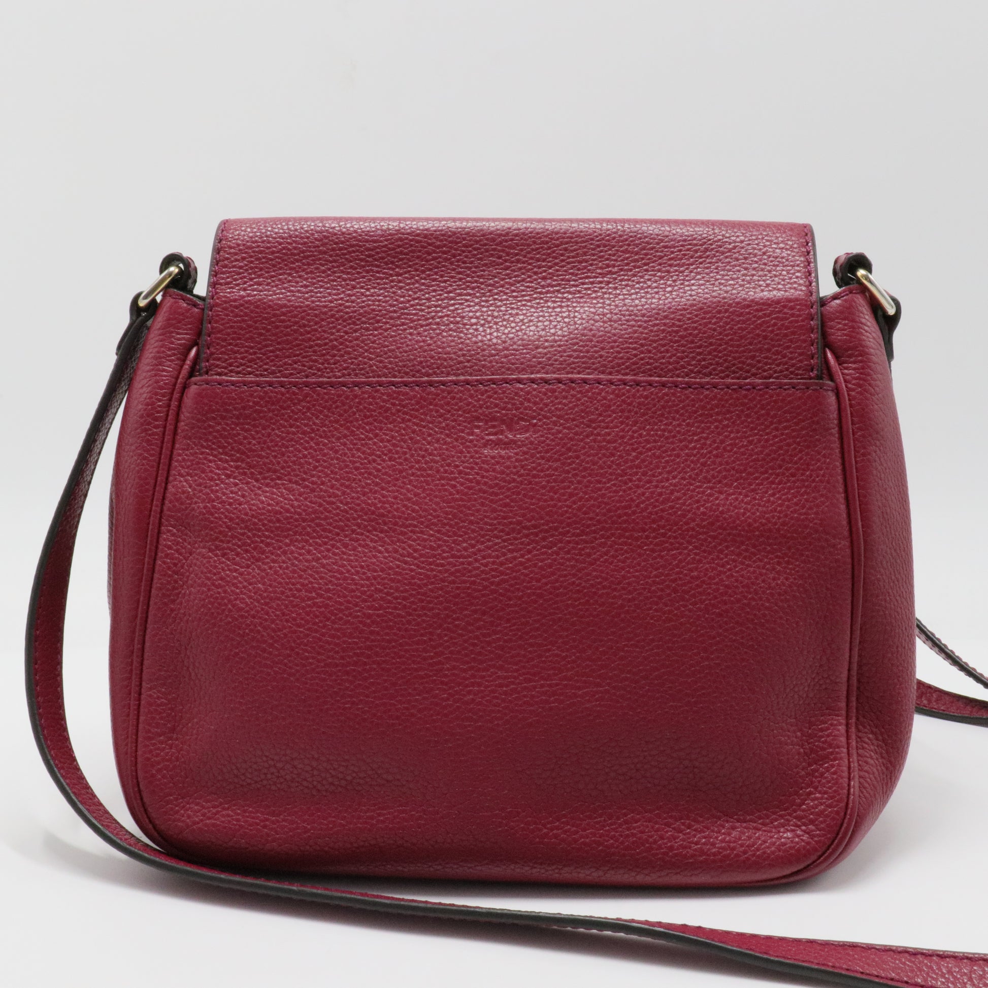 Grey Leather Flap Crossbody Bag