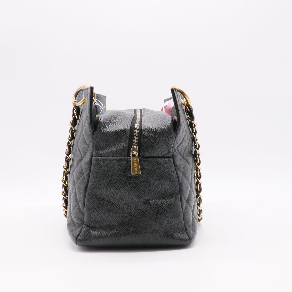 Grand Timeless Shopping Tote Quilted Caviar twins