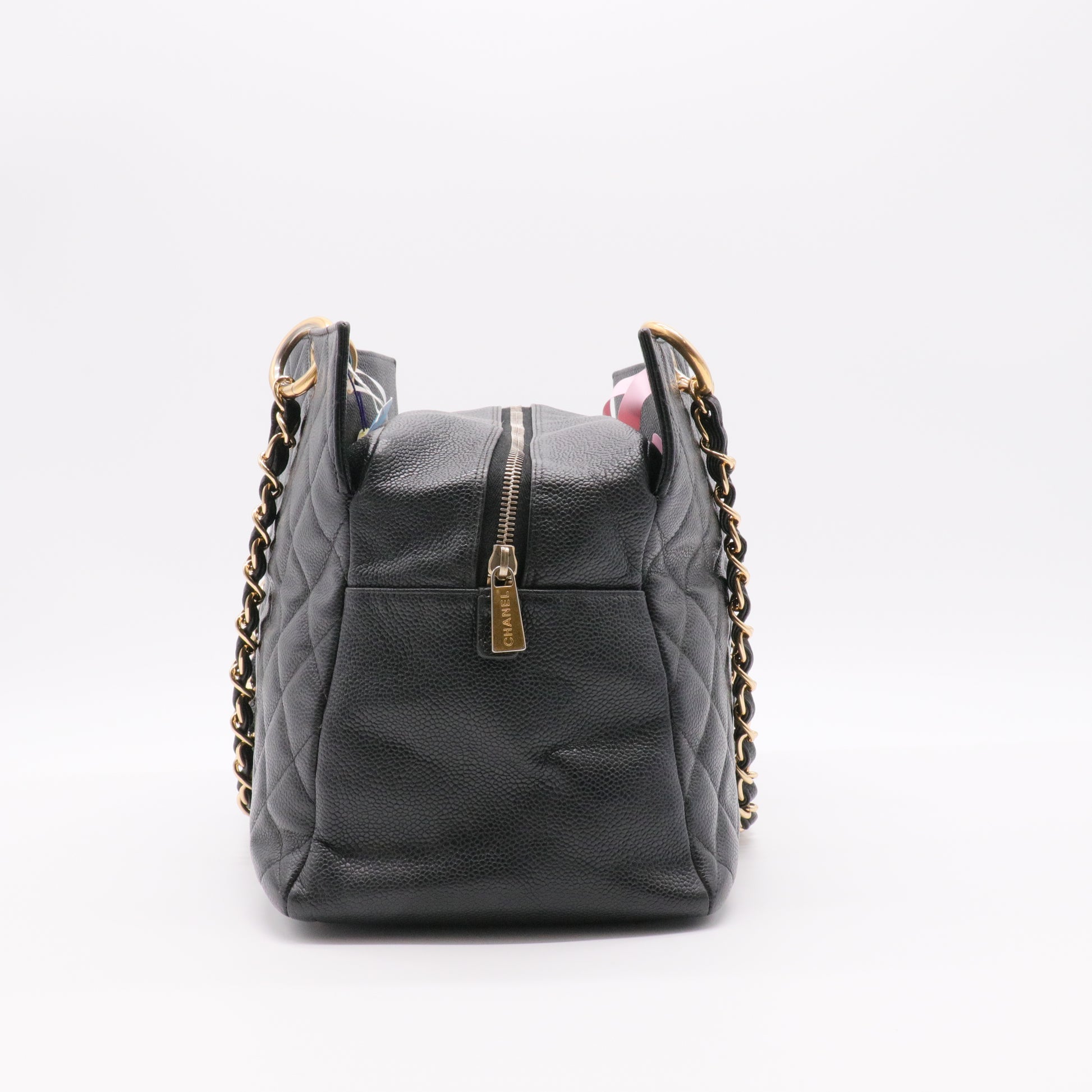 Grand Timeless Shopping Tote Quilted Caviar twins