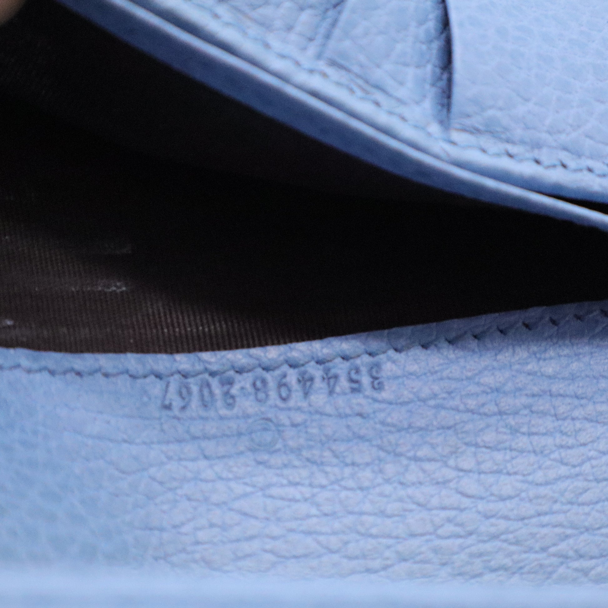 Gucci Grained Leather Long Wallet  Light Blue