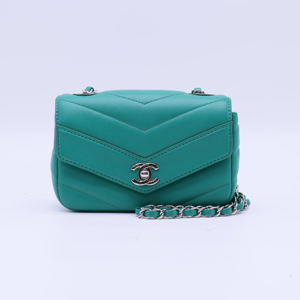 Chanel Classic Chevron Lambskin Mini Square Flap Bag B22188