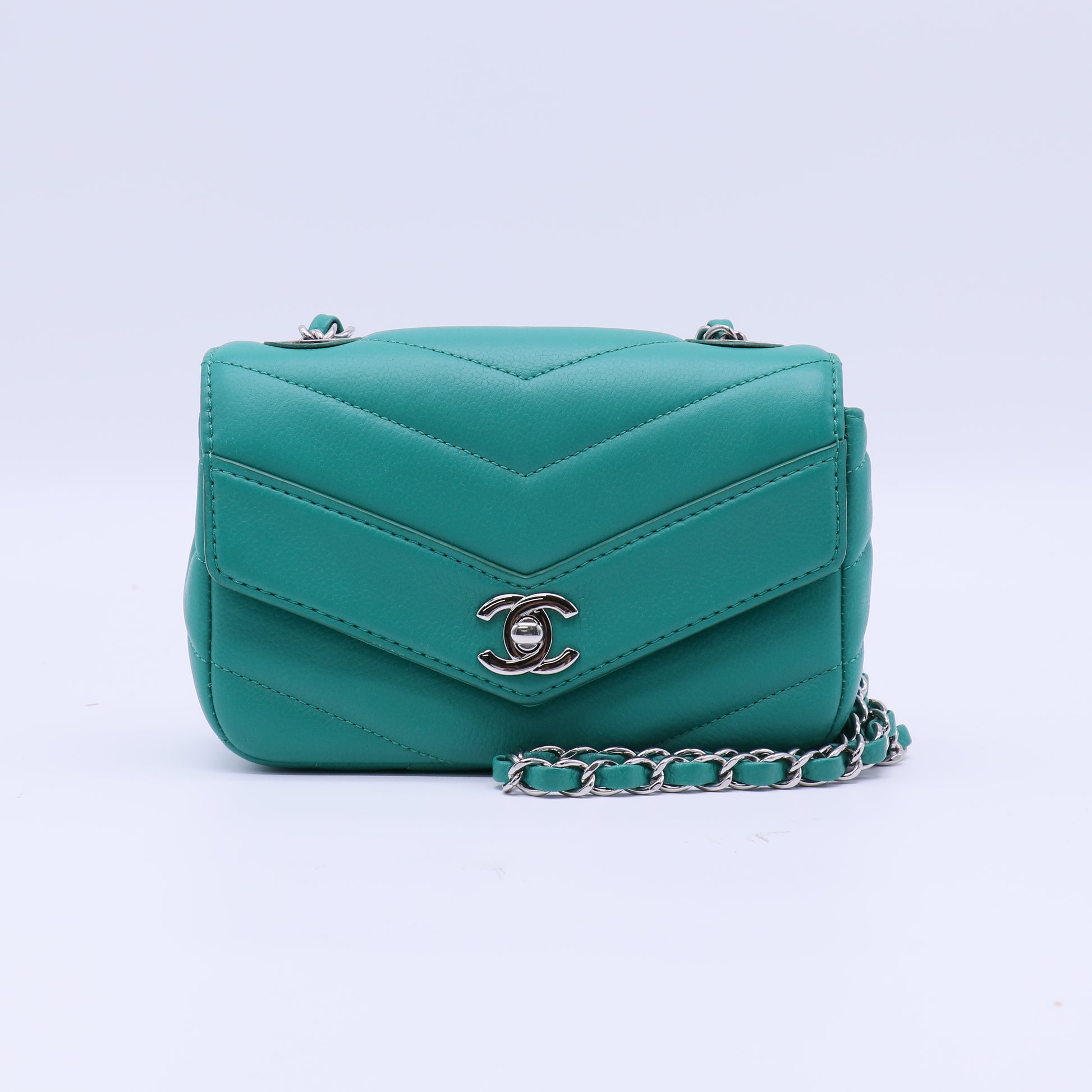 Chanel Classic Chevron Lambskin Mini Square Flap Bag B22188