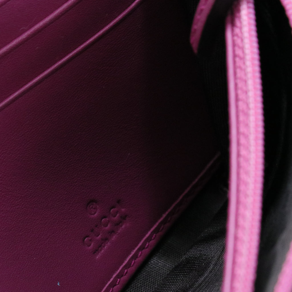 GG Supreme Monogram Moon Calfskin Padlock Continental Chain Wallet Beige Ebony Hibiscus Red New Rosette