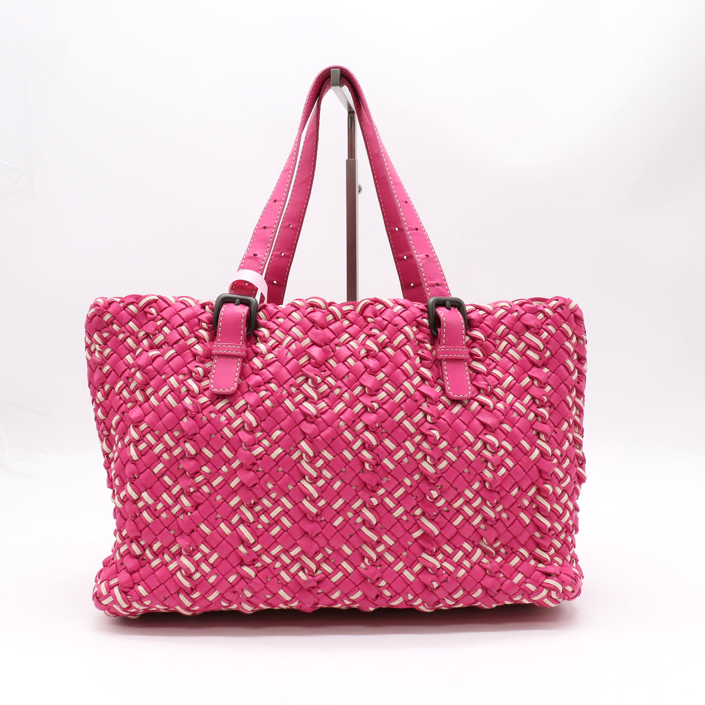 Bottega Veneta Empire Tote Intrecciato Nappa and Fabric Medium twins LDJ4995