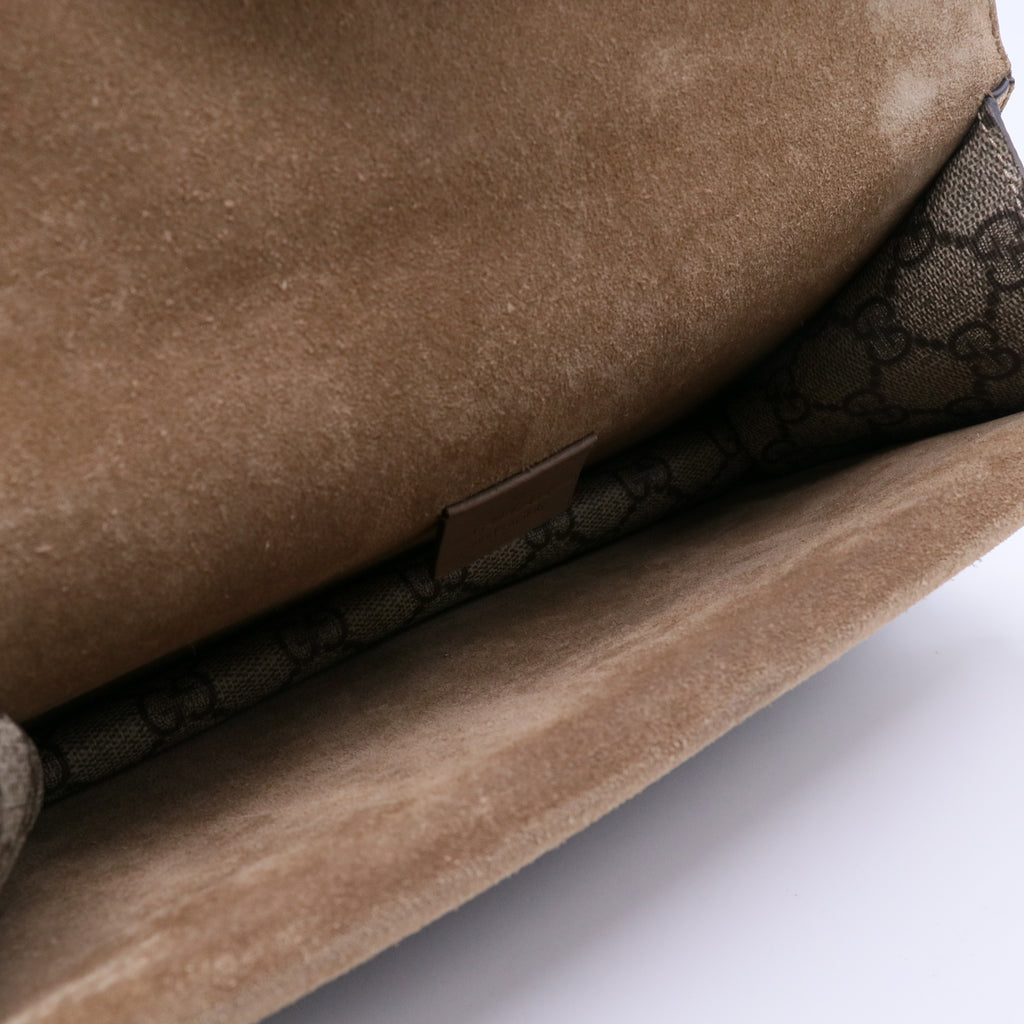 Beige/Ebony GG Supreme Coated Canvas/Suede Super Mini Dionysus Shoulder Bag TWINS LDJ3657